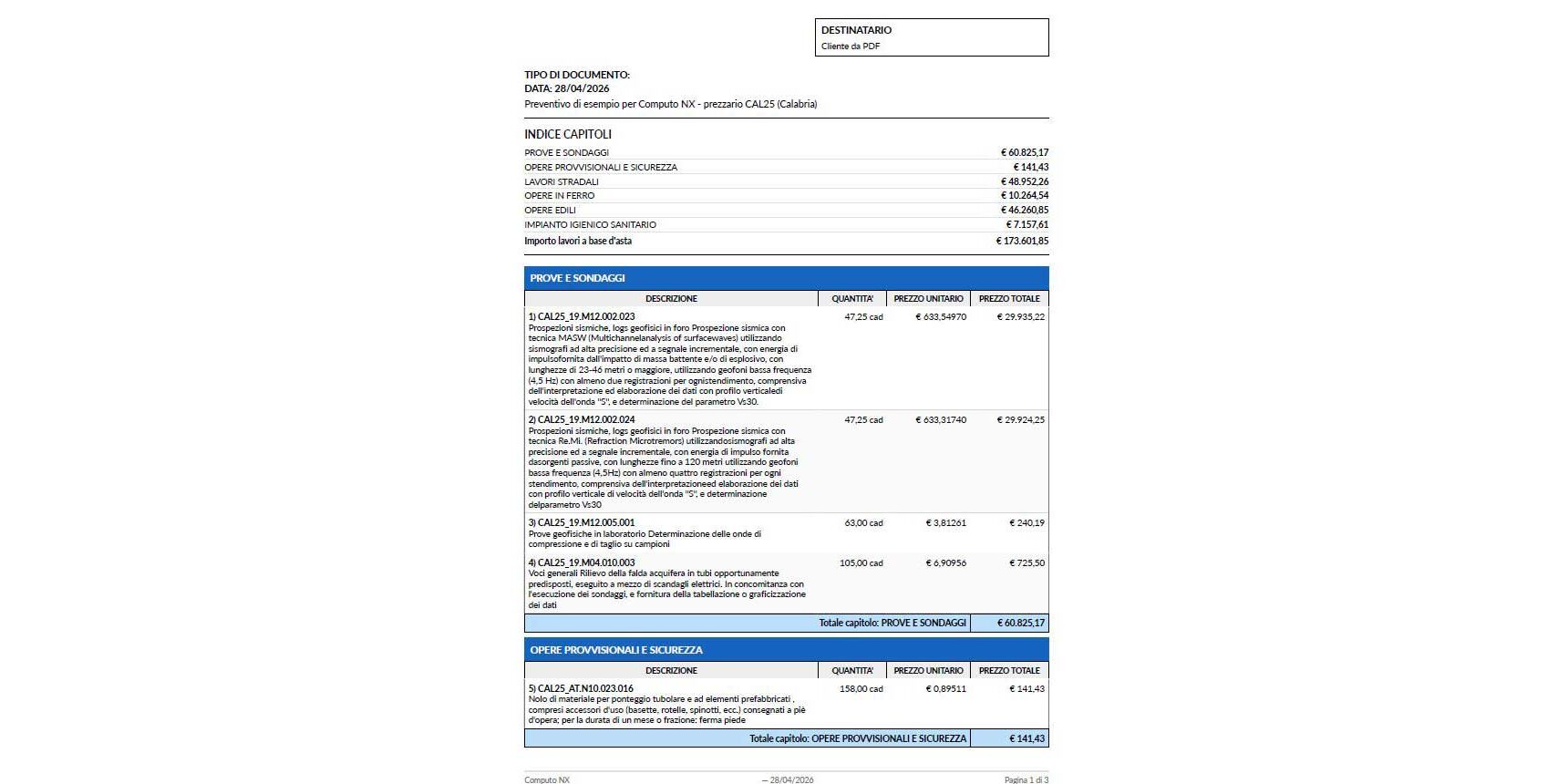 Computo metrico con AI computo nx geostru export pdf