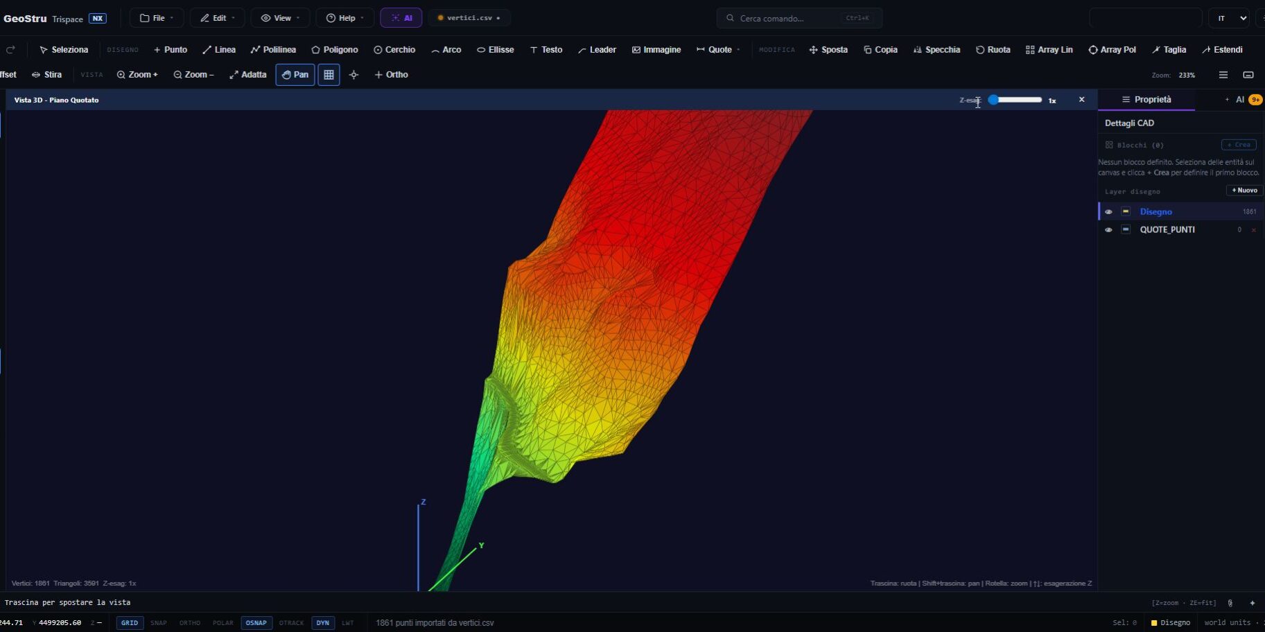 mesh 3d trispace nx geostru